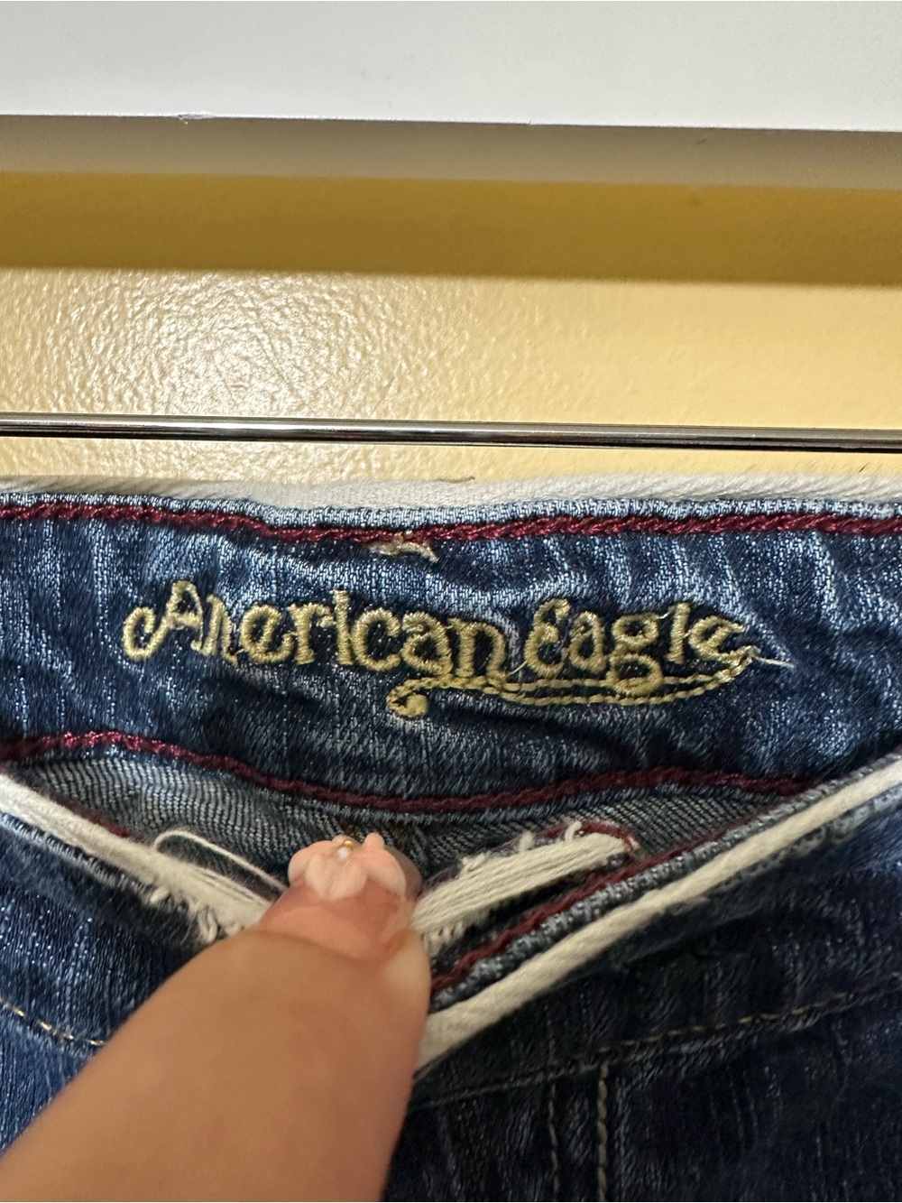 American Eagle VTG Hipster Low Rise Bootcut Jeans Women 16 Long Medium Wash Blue - Picture 2 of 7